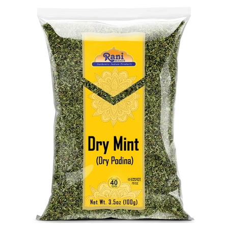 Rani Dry Mint Leaves (Podina Leaf) Spice, Dried Herb 3.5oz (100g) ~ All Natural | Gluten Friendly | NON-GMO | Kosher | Vegan | Indian Origin