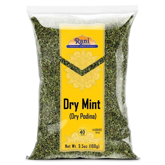 Rani Dry Mint Leaves (Podina Leaf) Spice, Dried Herb 3.5oz (100g) ~ All Natural | Gluten Friendly | NON-GMO | Kosher | Vegan | Indian Origin