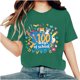thumbnail image 1 of Camisetas de Cuello de Tripulación de Manga Corta para Mujeres Carta Impresa Camiseta 95% Poliéster 5% Spandex, Manga Corta Cuello Redondo Top Casual para Diario, 1 of 5