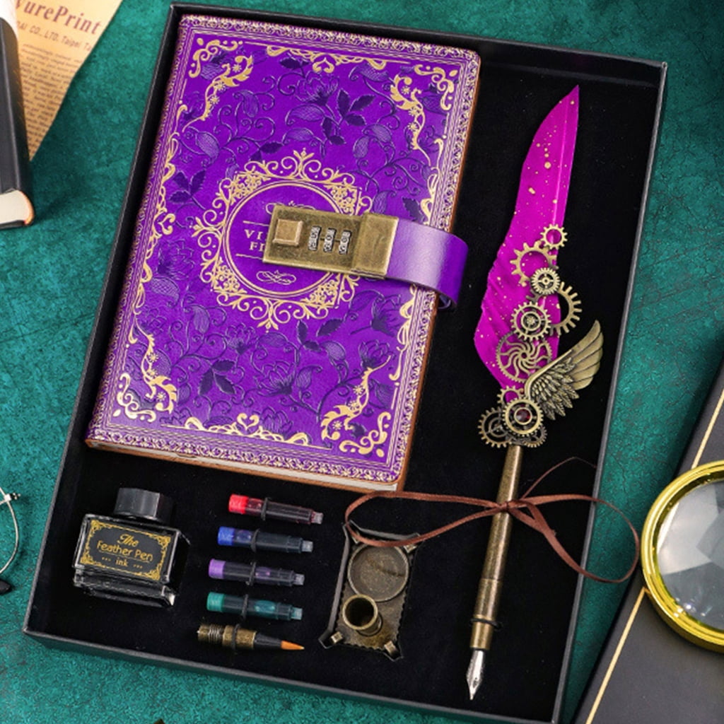 Delicate Set Password Journal PU Leathers Cover Combination Diary Digital Notebook Umbrella