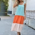 thumbnail image 5 of Pisexur Robe Sans Manches à Encolure Carrée Mode Féminine Robe Cool à Bretelles Colorblock, 5 of 5