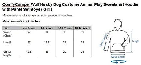 4-6 Years Girls ComfyCamper Wolf Costume Animal Play Sweatshirt Hoodie Boys