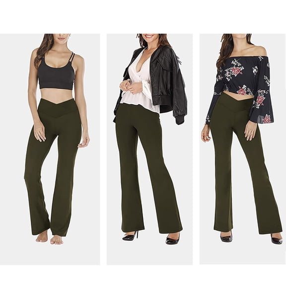 Aayomet Womens Yoga Pants Petite Women High Wasited Leggings with Pockets Tummy Control Workout Yoga Pants,Army Green S