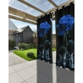 thumbnail image 3 of nqOlkjepod Outdoor Curtains for Patio Waterproof, Blue Roses Outdoor Privacy Panels Grommet, Modern Art Splash Flowers Butterfly Blackout Outside Curtains for Porch/Cabana/Pergola 54"x84", 2 Panels, 3 of 8