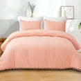 Exclusivo Mezcla Boho Pom Pom Ball Fringe Twin Comforter Set, 2 Piece