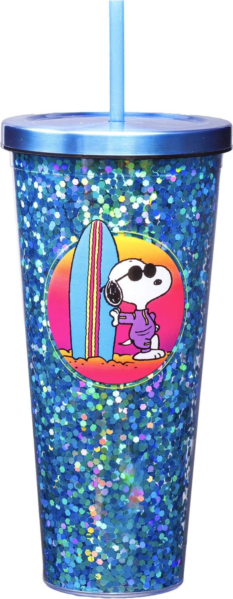 Blush Ornament Drink Cup With Straws For Christmas - 14 Ounce Vintage Style Christmas Party Decoration Wine Globe With Peppermint Stripe Party Supplies - View #7