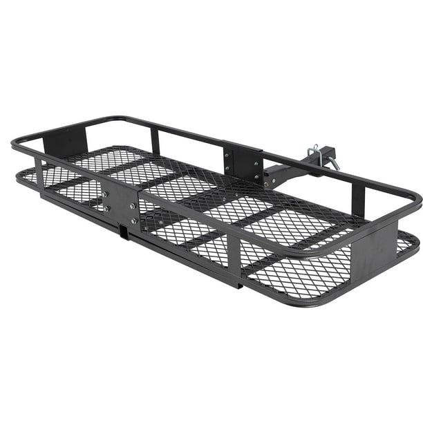 Yeshouse portacargas de alta resistencia para enganche de remolque, capacidad 200 lb, cesta plegable compatible con receptores de 2"