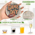 thumbnail image 2 of Yayeee 6 PCS Drink Coasters with Holder Set Woven Absorbent Round Tabletop Hot Pad, Game Day, 2 of 7