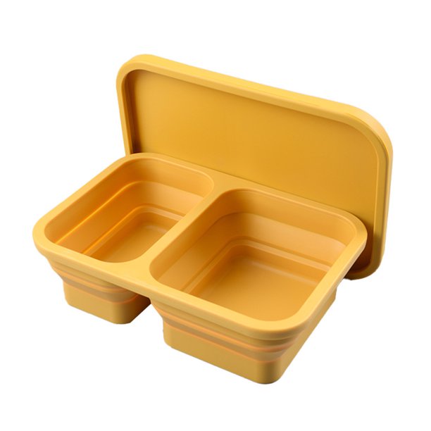 Food Box Lunch Container MultiFunction Two Compartments Collapsible