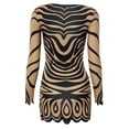 thumbnail image 4 of Seyurigaoka Women's Sexy Fashion Print Dress, Long Sleeve Deep V Neck Ruffled Dress, 4 of 9