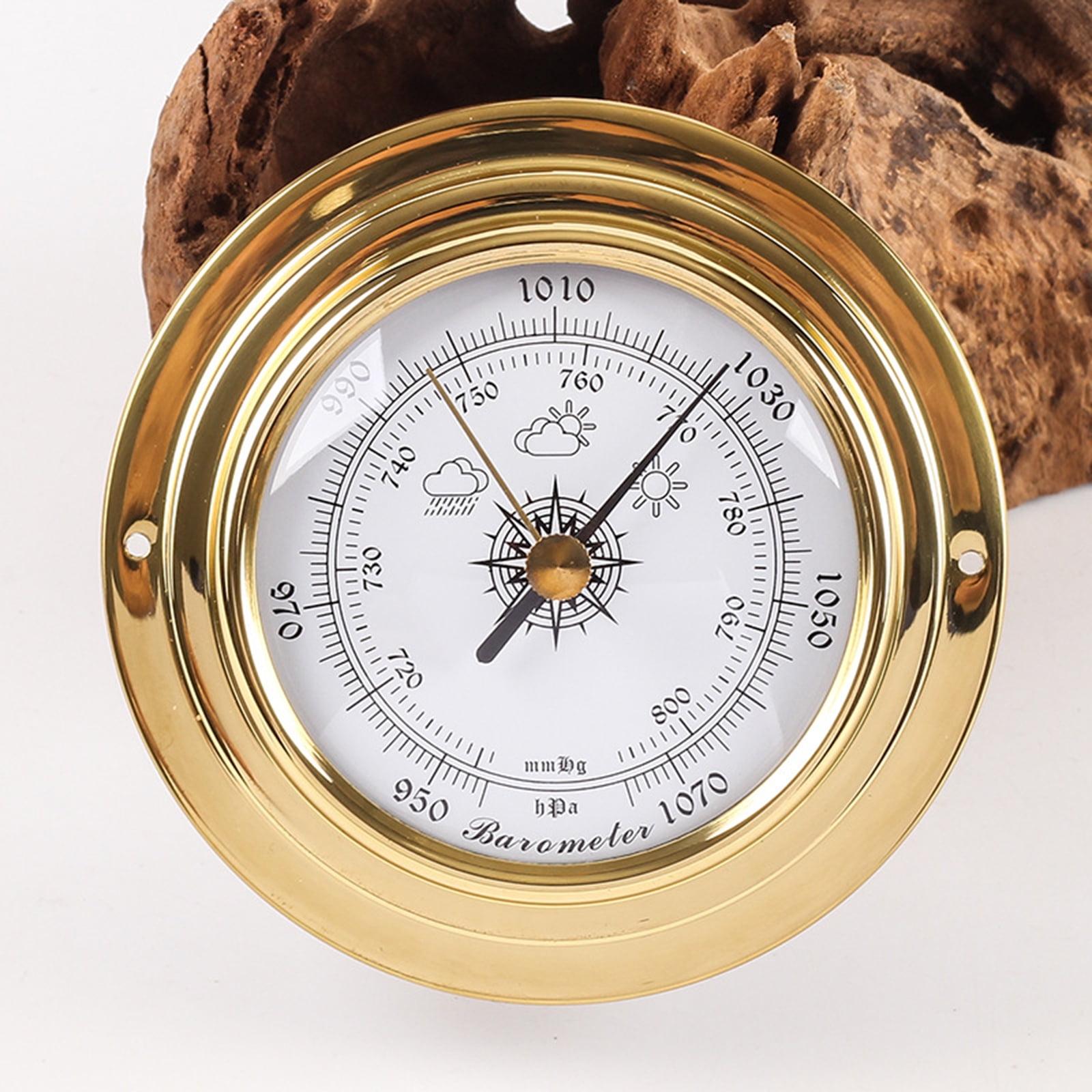 ZPAQI 4pcs/set Thermometer Hygrometer Barometer Watch Clock Copper for Shell Zirconium Marine for Weather Station