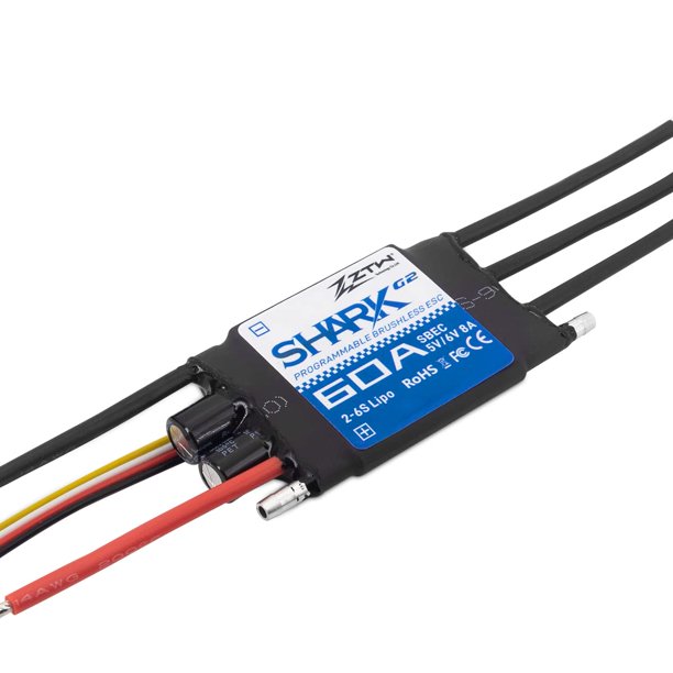 ESC ZTW Shark G2 60A Impermeable con Refrigeración por Agua para Barco RC