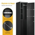 thumbnail image 5 of STANI Broom Closet Storage Cabinet Metal Cleaning Tool Cabinet Janitorial Utility Cabinet Cleaning Supplies with Locking Door Broom Rack Shelf for Broom Mops Garage Storage 71" Black, 5 of 8