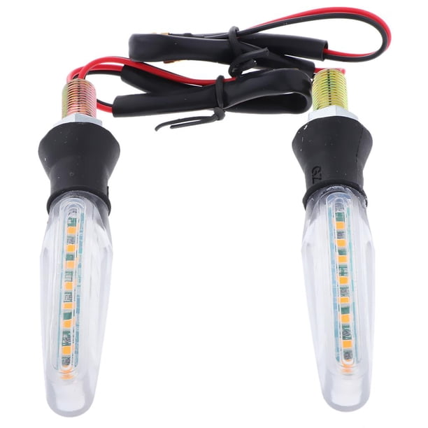 Plásticos Moto Señal Flujo de trasera LED Luces diurnas Amarillo + blanco Cola Tira de luz LED para motocicleta