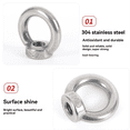 thumbnail image 6 of M12 Eye Nut Stainless Steel Marine Lifting Eye Nuts Ring Nut Eyelet for Cable Lifting, 6 of 7