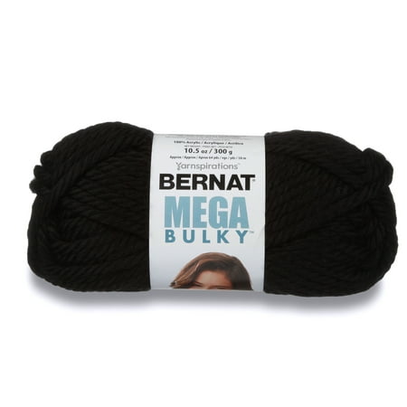 Bernat® Mega Bulky™ #7 Jumbo Acrylic Yarn, Black 10.5oz/300g, 64 Yards