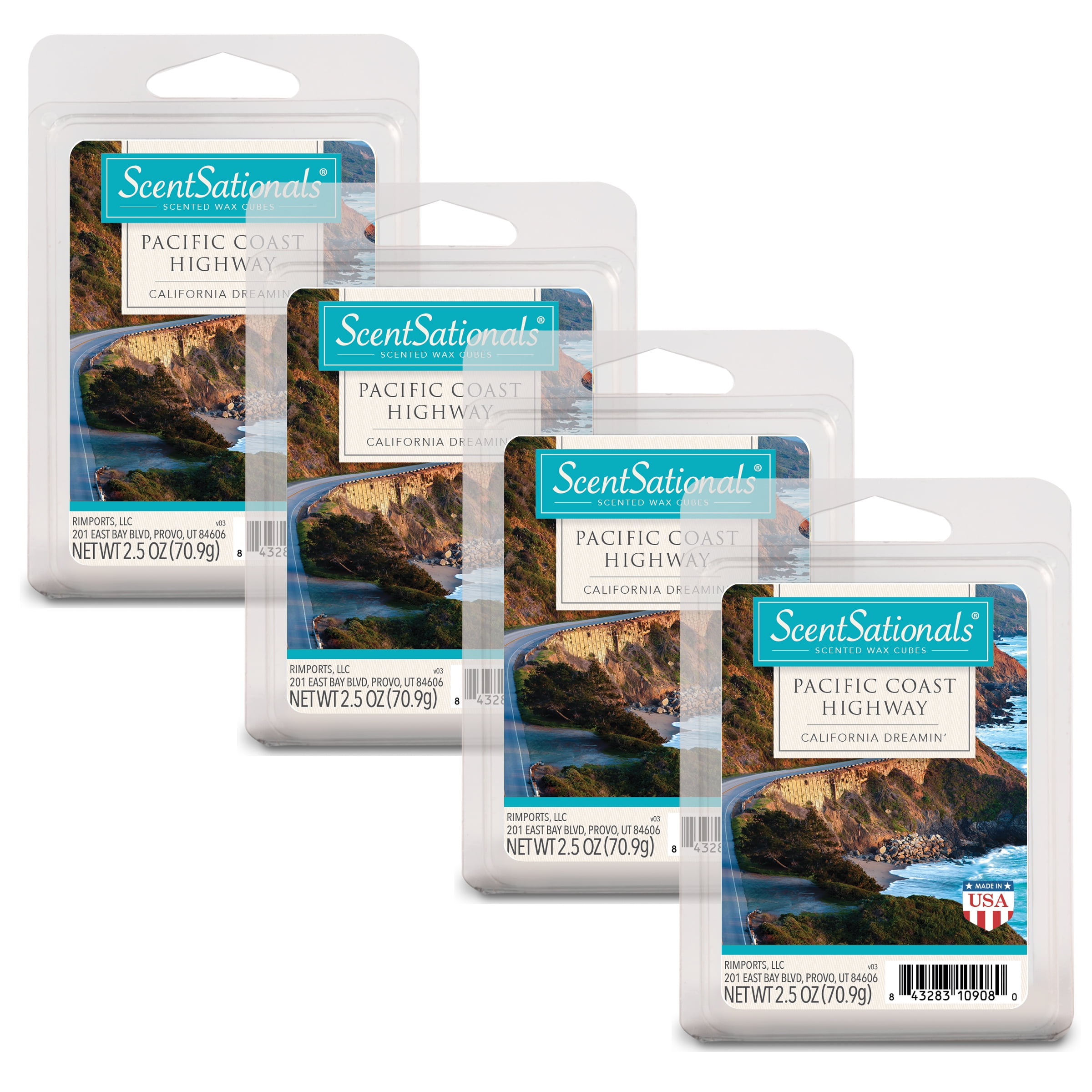 ScentSationals 2.5 oz Pacific Coast Highway Scented Wax Melts, 4-Pack