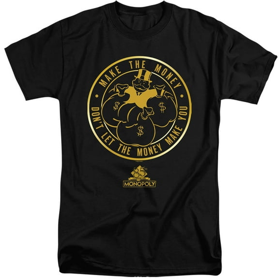 Monopoly Make S/S Adult Tall 18/1 T-Shirt Black
