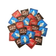 Trustex Neapolitan Flavors + Brass Lunamax Pocket Case, Chocolate, Strawberry, and Vanilla Flavored Latex Condoms-12 Count