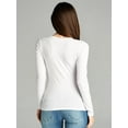 thumbnail image 2 of Emmalise Women's Plain Basic Scoop Neck Long Sleeve TShirt Tee - White, 3XL, 2 of 5