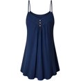 thumbnail image 1 of Dinheiro Camisola sin mangas plisada con cuello en V y tirantes finos para mujer, informal, M, 1 of 6