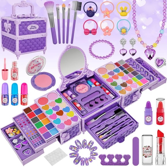 Kit de Maquillaje Infantil Kuovei 99 Piezas Cosméticos Lavables