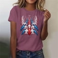 thumbnail image 6 of Goodtrade8 Womens Summer Shirts July 4th Graphic Pullover Crew Neck USA Years Anniversary Casual Red White and Blue Short Sleeve Fashion Shirts for Women American Flag, 6 of 8