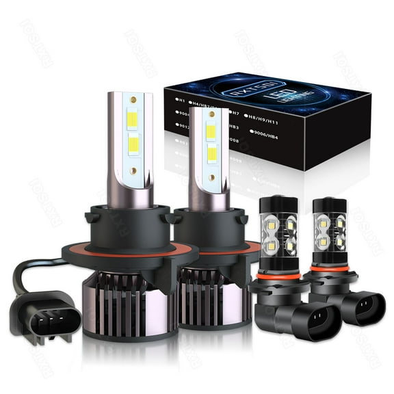 For Dodge Durango 2004-2009 - 4Pcs H13/9008 LED Headlight 9145 Fog Light Bulb White,v25