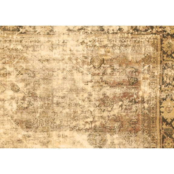 Ahgly Company Indoor Rectangle Abstract Brown Modern Area Rugs, 5' x 7'