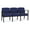 Cobalt, variant on Amherst Steel Reception Waiting 3 Seat Tandem Seating / Black Steel / Blue
