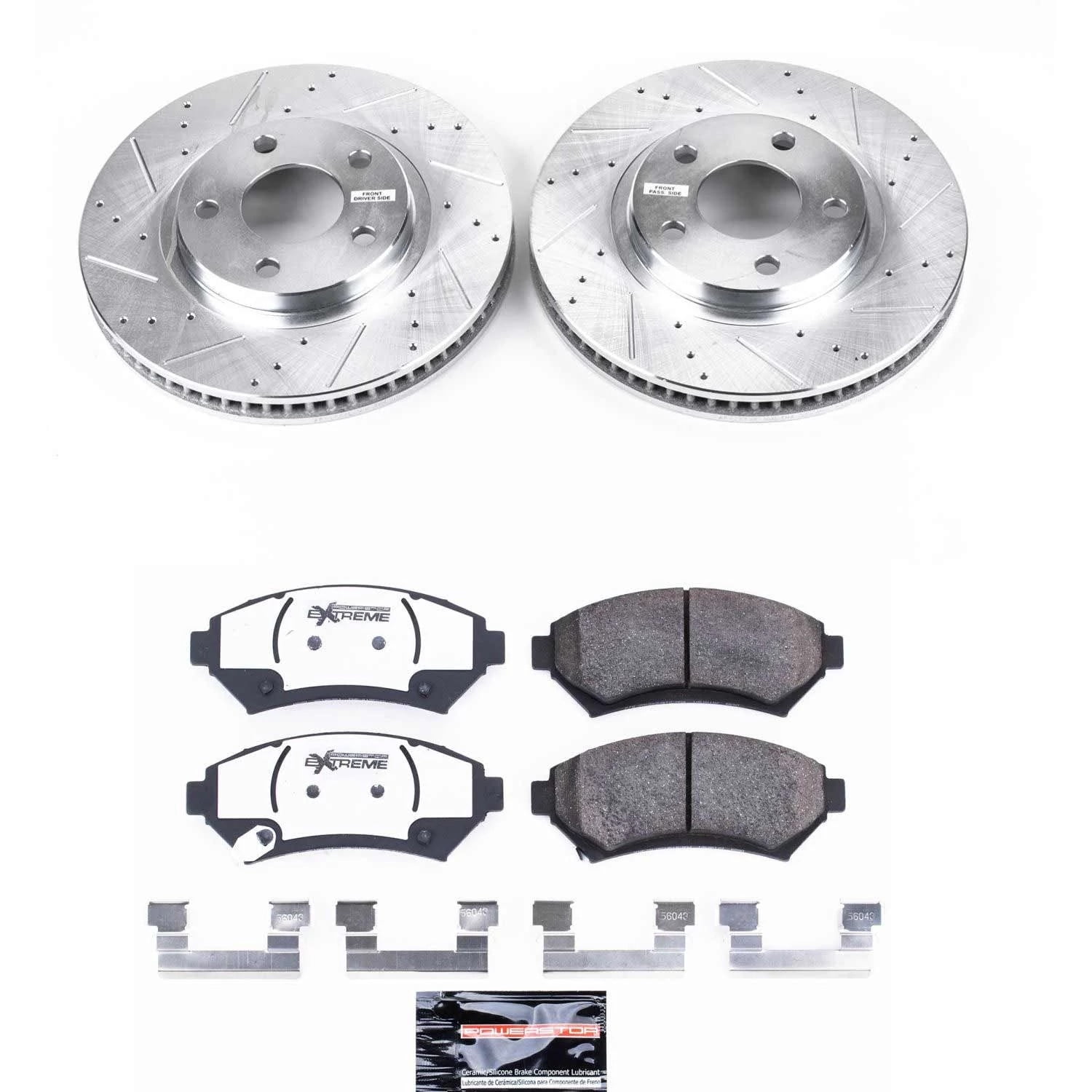 PowerStop Front Z26 Street Warrior Carbon-Fiber Ceramic Brake Pad and Drilled and Slotted Rotor Kit Fits: BUICK CADILLAC CHEVROLET OLDSMOBILE PONTIAC Select Models K1542-26