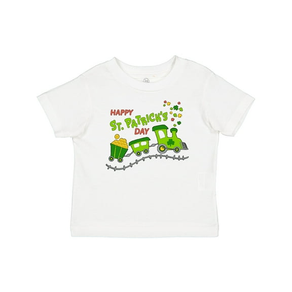 Inktastic Happy St. Patrick's Day Shamrock Train Boys or Girls Baby T-Shirt