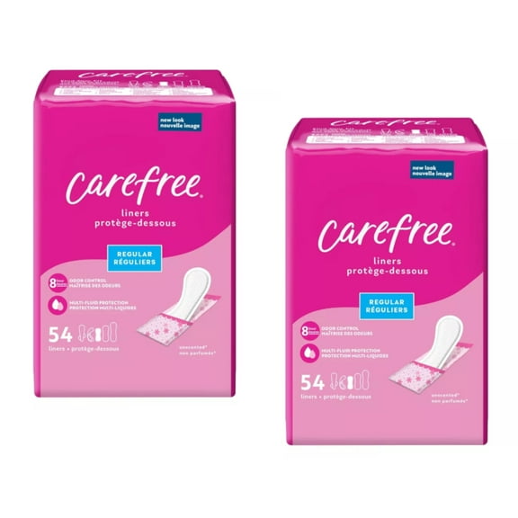 CAREFREE Acti-Fresh Body Shape Regular To Go Pantiliners, Unscented 54 ea (Pack of 2)