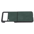 thumbnail image 3 of Funda de cuero con estampado de lichi para Samsung Galaxy Z Flip 3, protección total a prueba de golpes, color verde, 3 of 14