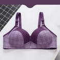 thumbnail image 6 of ZKCCNUK Plus Size Bras for Women Lace Stitching Plaid Printing Non-Steel Ring Non-Magnetic Buckle Underwear Bra Everyday Bras Size S-3XL, 6 of 6