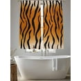 thumbnail image 5 of Brown Tiger Skin Sheer Curtains for Living Room Bedroom, Abstract Farm Brown Tiger Animal Texture Black Stripes Light Filtering Sheer Curtains, Rod Pocket Voile Window Drapes, 2 Panels Set 52"x 63", 5 of 7