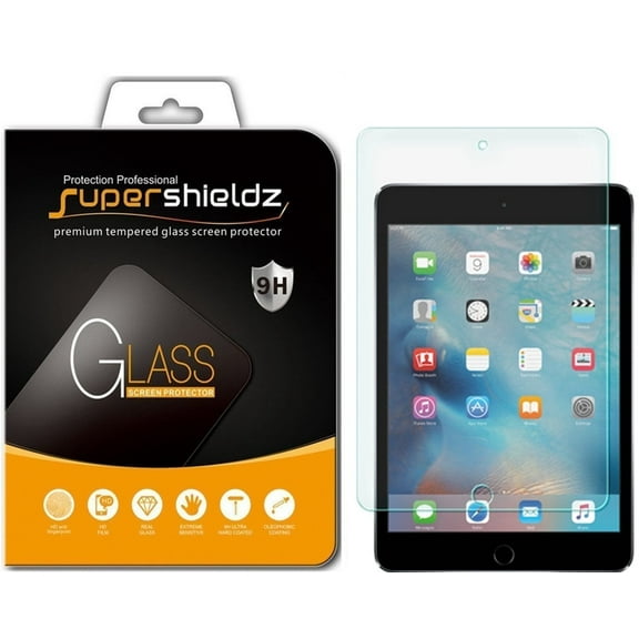 [2-Pack] Supershieldz for Apple iPad Mini 5 (2019) / iPad Mini 4 Tempered Glass Screen Protector, Anti-Scratch, Anti-Fingerprint, Bubble Free