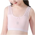 thumbnail image 2 of BLTIBY Cotton Girls Training Bra Crop Cami Training Seamless Mesh Bras with Cheast Pads for Teens Comfortable Breathable Fashion Bralette Pink S, 2 of 4