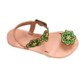 thumbnail image 3 of Xfvqtps Womens Flat Sandals Toe Ring Clip Toe Elastic Transparent Strap Color Block Flower Decor Non Slip Breathable Lightweight Summer Roman Sandals Green, 3 of 9