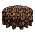thumbnail image 4 of Pumpkin Pattern Halloween Round Tablecloth 60"x60",Wrinkle Wipeable Table Cloth for Kitchen Dining Room Picnic Patio Party, 4 of 6