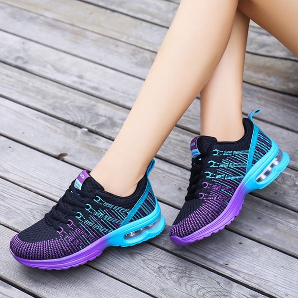 Zapatos Mocasines casuales Breathe Women Running Shoes para uso diario (Black Purple 42) Likrtyny Tenis De Mujer Tenis De Hombre
