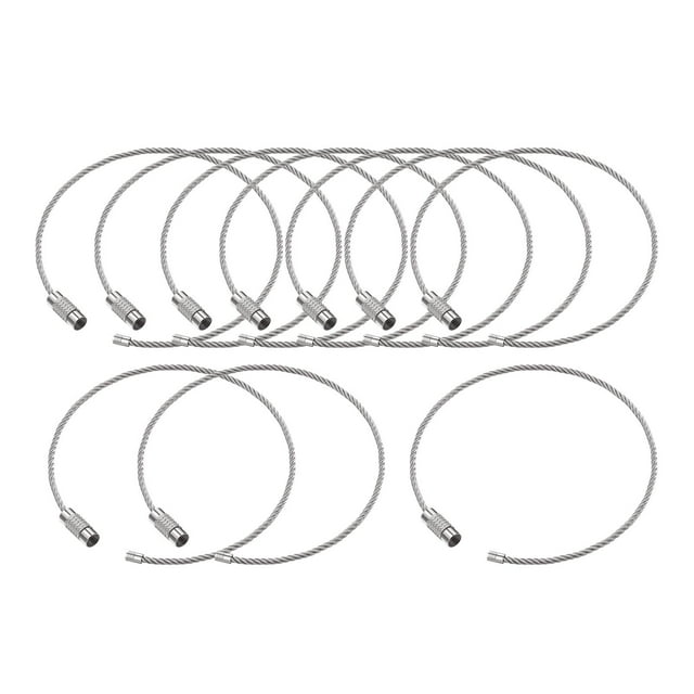Llaveros de alambre de acero inoxidable/Etiquetas de equipaje Bucles/Etiquetas de equipaje Herramienta colgante Anillos de bucle de cable/Llaveros