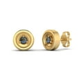 thumbnail image 2 of 2MM Round Labradorite 925 Silver Yellow Plated Tiny Stud Mother's Day Gift Women Earrings, 2 of 4