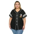 thumbnail image 3 of Women's Plus Size Mickey Mouse Baseball Jersey Shirt Buttons (Size 2X Only), 3 of 7