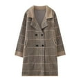 thumbnail image 2 of Lovskoo 2024 Long Cardigans for Women Trendy Long Sleeve Plaid Knit Coat Cardigan with Pockets Versatile Sweater Warm Jacket Brown, 2 of 4