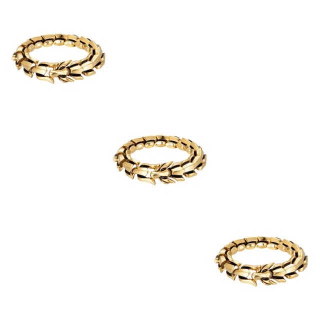 Thinsony Distinctive Gothic Punk Dragon Scale Bangle 48 inches Cool and Contemporary Gold 9.05 Inch 3Set