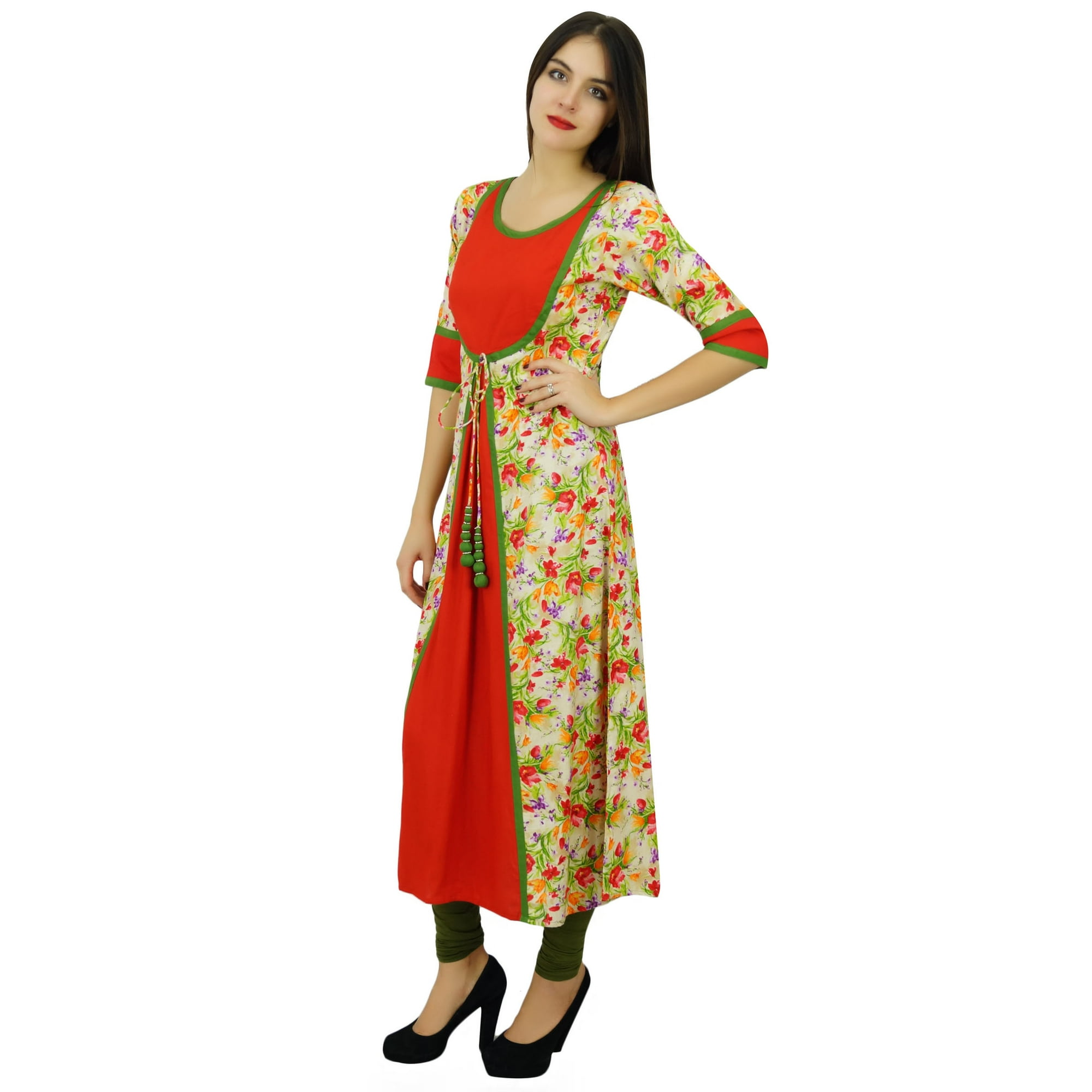 Bimba Womens A Line Cotton Kurti Designer Ladies Kurta Indian Dress Custom Clothing