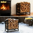 thumbnail image 6 of Rugerasy Metal Fireplace Wood Rack,Small Firewood Rack,Indoor Outdoor Firewood Holder Log Storage Organizer for Patio,Deck,Living Room,Black, 6 of 8