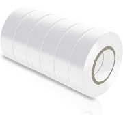 Viaky 6 Pack White Electrical Tape Each Roll 0.6" x 50', Vinyl Insulating Backing, Perfect for Electric Wiring Projects