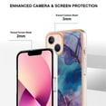 thumbnail image 3 of Designed for iPhone 13 Marble Case, Ultra Thin Girls Women Plating Marble Designed Flexible Soft TPU IMD Marble Protective Case Cover for iPhone 13 - Purple, 3 of 6